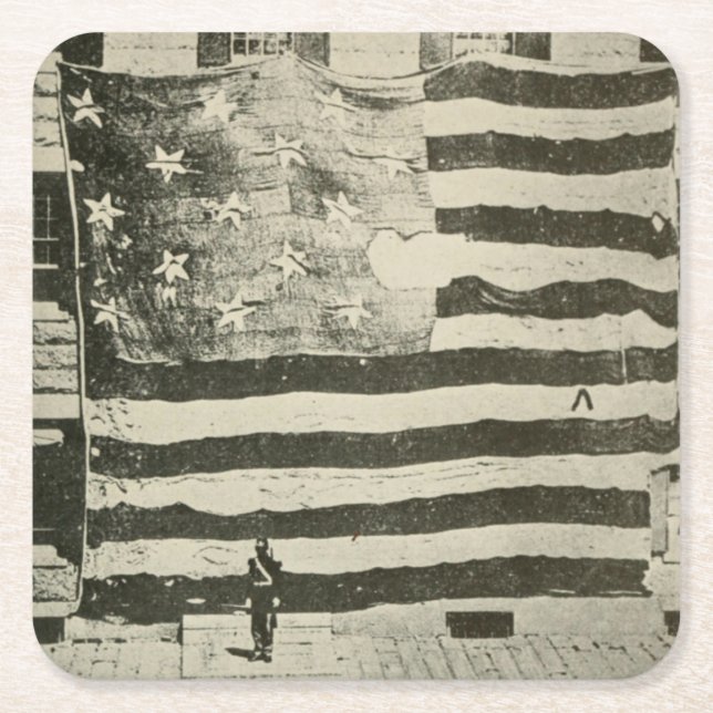 Star Spangled Banner: American Flag on Display Rechteckiger Pappuntersetzer (Vorderseite)