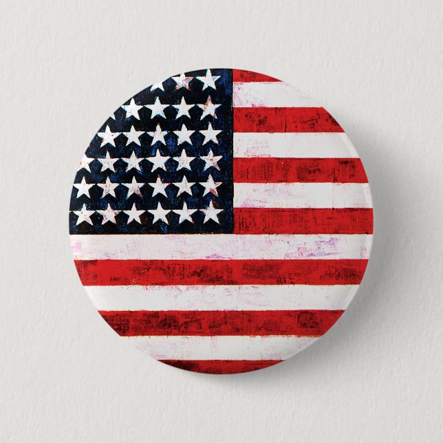 Star Spangled Banner - Amerikanische Flagge Button (Vorderseite)