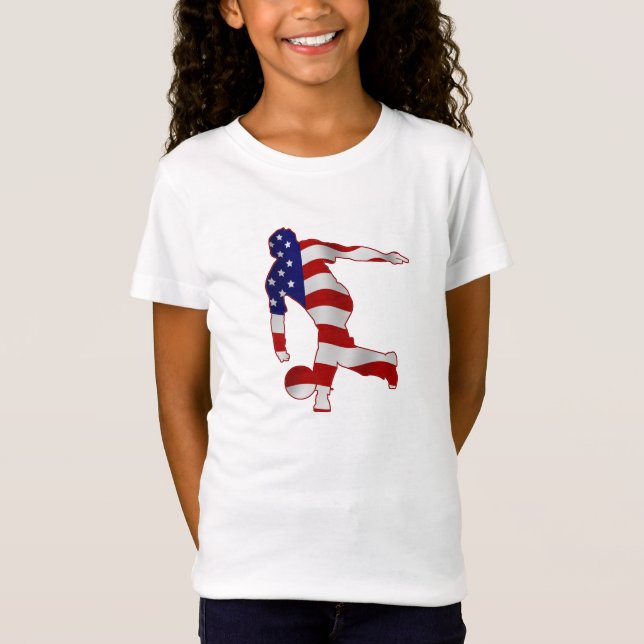 Star-Spangled Banner Bowling Silhouette T-Shirt (Vorderseite)
