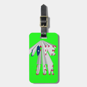 Star-Spangled Statement: Graphic I Liebe USA Desig Gepäckanhänger
