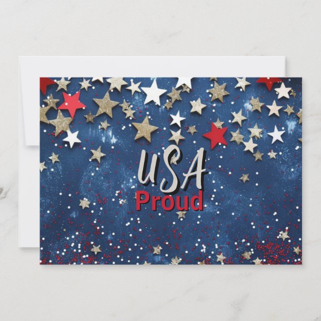 Star Spangled USA Proud Einladung (Vorderseite)