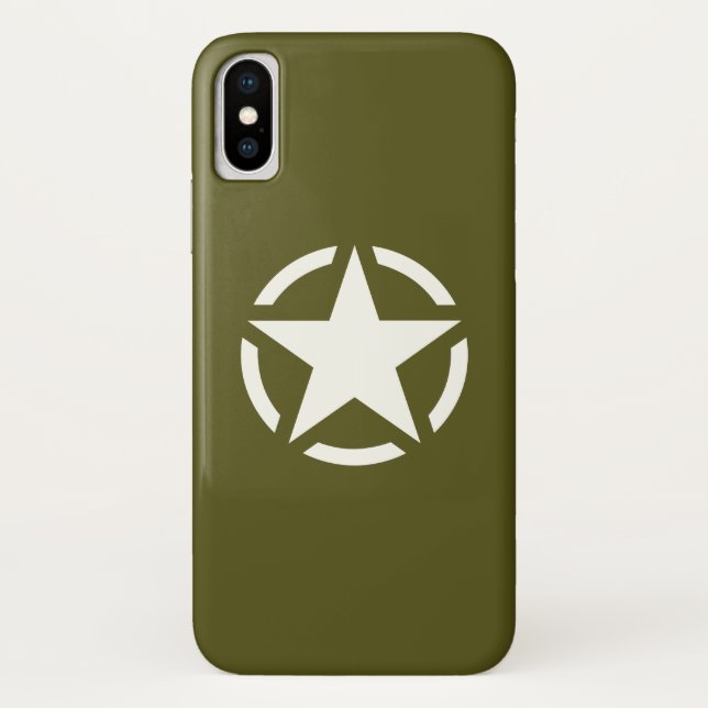 Star Stencil Classic auf Khaki Green Case-Mate iPhone Hülle (Rückseite)