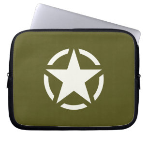 Star Stencil Classic auf Khaki Green Laptopschutzhülle