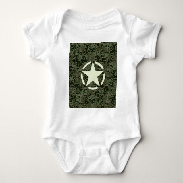 Star Stencil Digital Woodland Baby Strampler (Vorderseite)