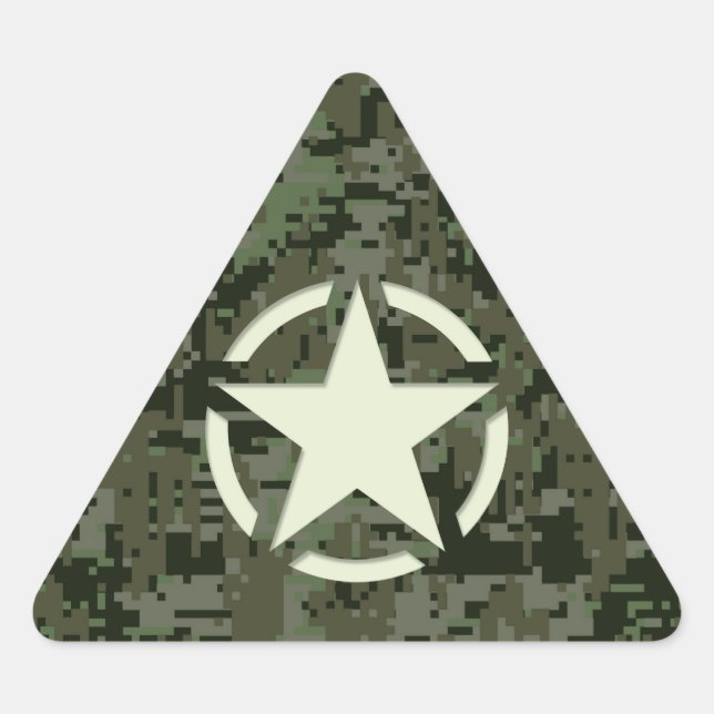 Star Stencil Digital Woodland Dreieckiger Aufkleber (Vorderseite)