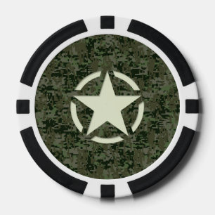 Star Stencil Digital Woodland Pokerchips