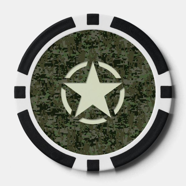 Star Stencil Digital Woodland Pokerchips (Vorderseite)