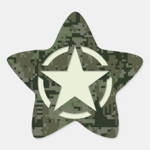 Star Stencil Digital Woodland Stern-Aufkleber