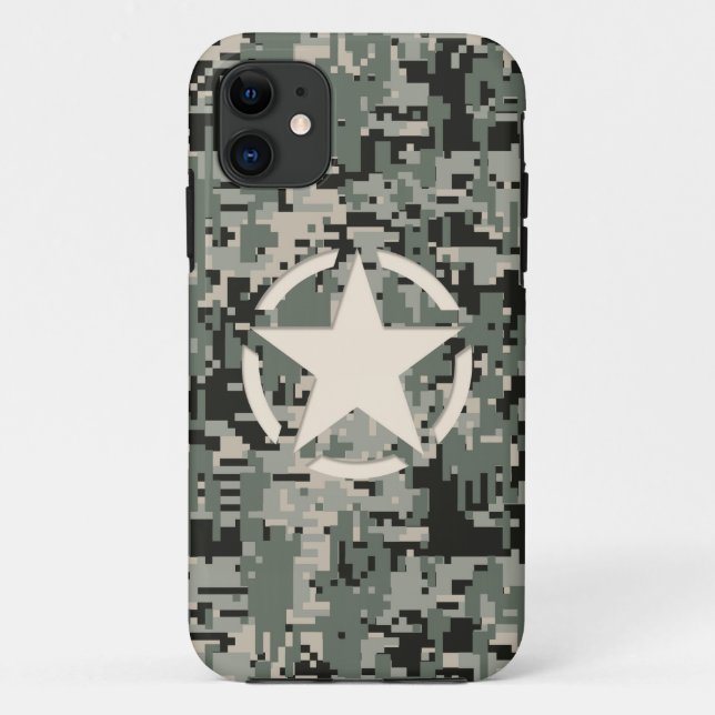 Star Stencil Style Khaki Digital Tarnlage Case-Mate iPhone Hülle (Rückseite)