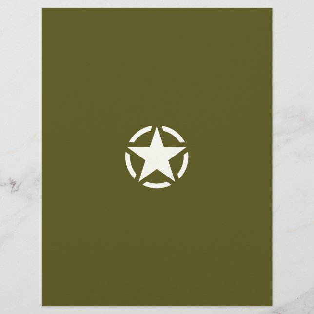 Star Stencil Vintag auf Khaki Green (Vorderseite)
