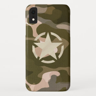 Star Stencil Vintag Decon Camouflage Style iPhone XR Hülle