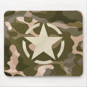 Star Stencil Vintag Decon Camouflage Style Mousepad