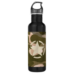 Star Stencil Vintag Decon Camouflage Style Trinkflasche