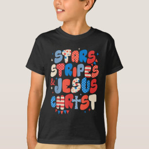 Star Stripes Jesus Christus USB Flaggen Unabhängig T-Shirt
