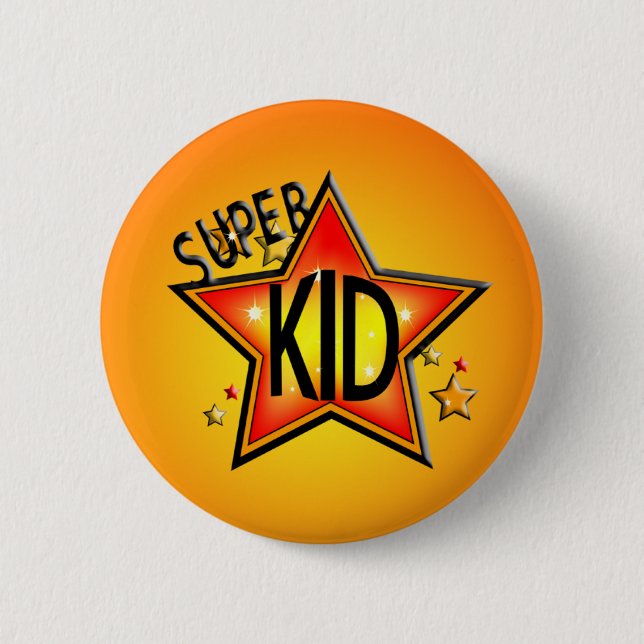 Star Super Kid Round Button (Vorderseite)