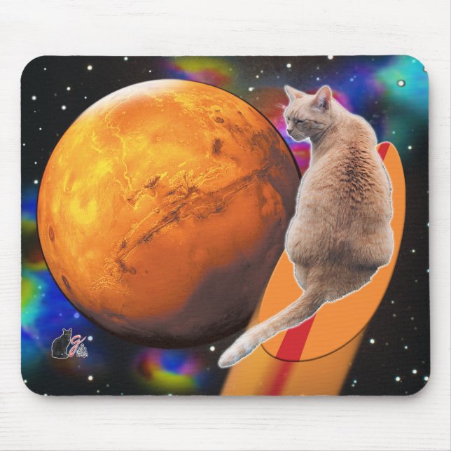 Star Surfer Cat Chili Pepper Mousepad (Vorne)