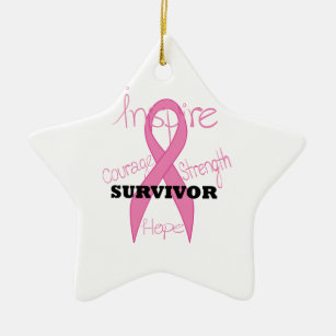 Star Survivor Rosa Brustkrebs Schleife Ornament