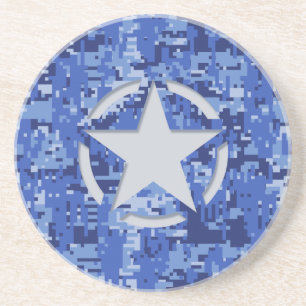 Star Tag Decal Navy Blue Camo Sandstein Untersetzer