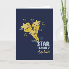 Star Teacher Individuelle Name Dankeskarte