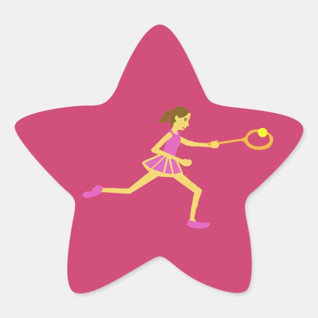 Star Tennis Spieler Stern-Aufkleber (Vorderseite)