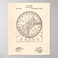 Star Time Chart 1886 Patent Art Old Peper