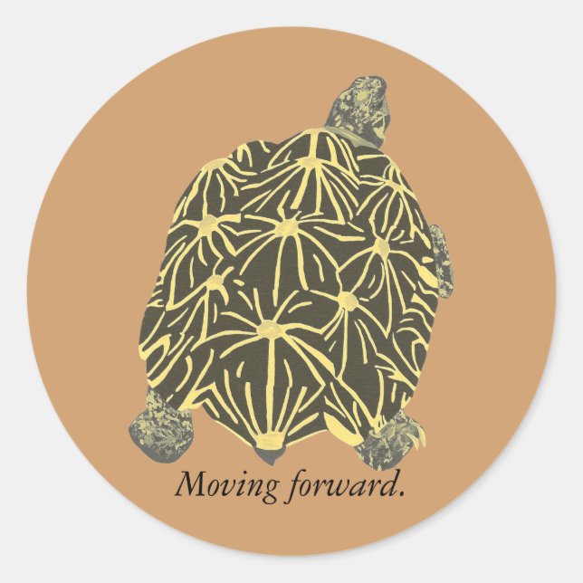 Star Tortoise, Gemälde auf Affirmation Aufklebern Runder Aufkleber (Vorderseite)