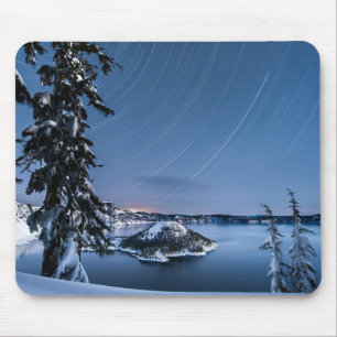 Star Trails Krater Lake National Park Mousepad