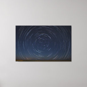 Star Trails Over Lake Huron at St Ignace, M Leinwanddruck