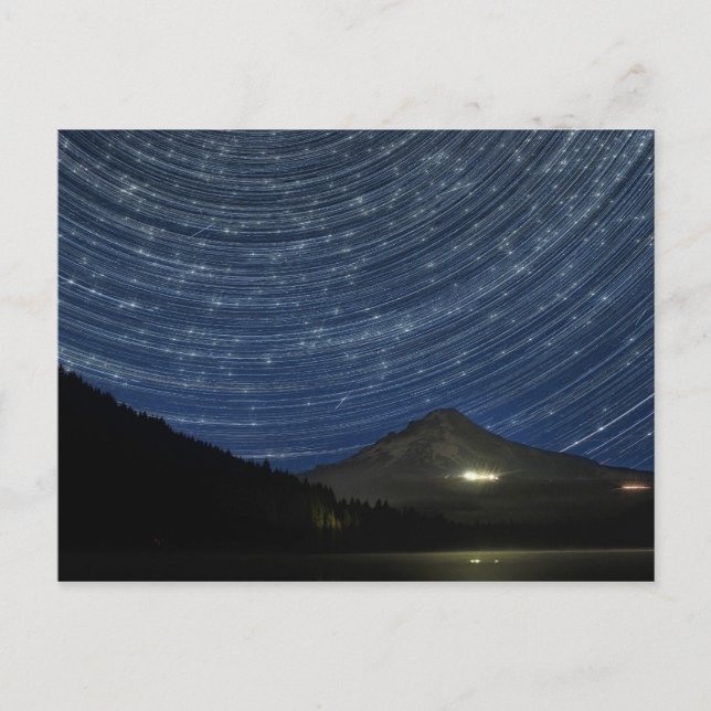Star Trails Over Mount Howard am Trillium See ODER Postkarte (Vorderseite)
