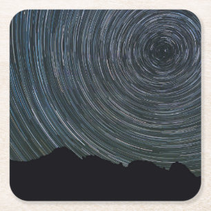 Star Trails um Polaris herum   Ingalls Pass Rechteckiger Pappuntersetzer