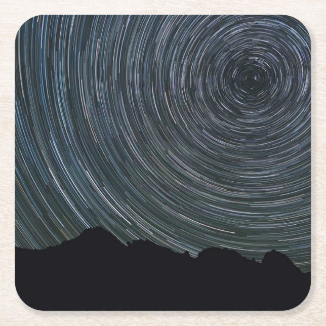 Star Trails um Polaris herum | Ingalls Pass Rechteckiger Pappuntersetzer (Vorderseite)