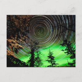 Star Trails und Northern Lights Aurora borealis Postkarte