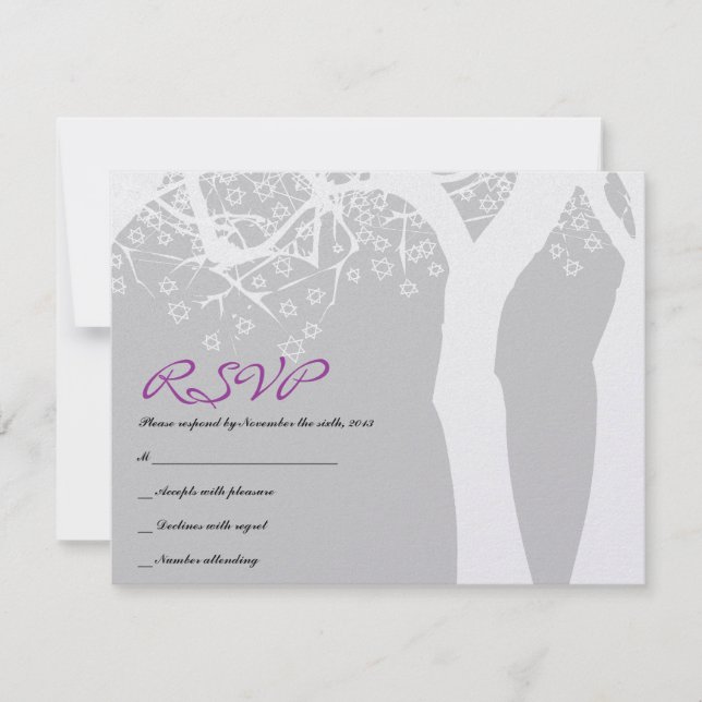 STAR TREE Bar Bat Mitzvah Einladungskarte (Vorderseite)
