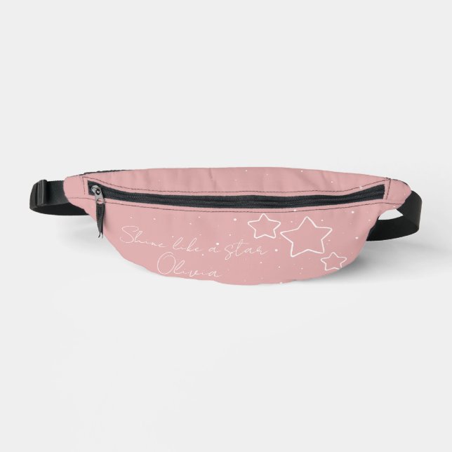 Star Trio en rose et blanc avec message et nom (Recto)