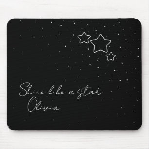 Star Trio in Schwarz und Weiß mit Nachricht und Na Mousepad