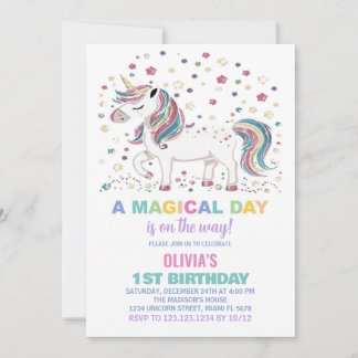 Star Unicorn Einladungen zum Geburtstag