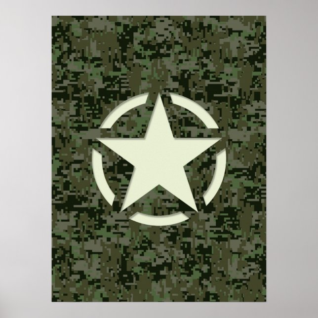 Star Vintag Decal Digital Woodland Poster (Vorne)