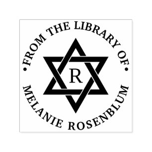 Star von David #3 Round Library Book Name Initial Permastempel