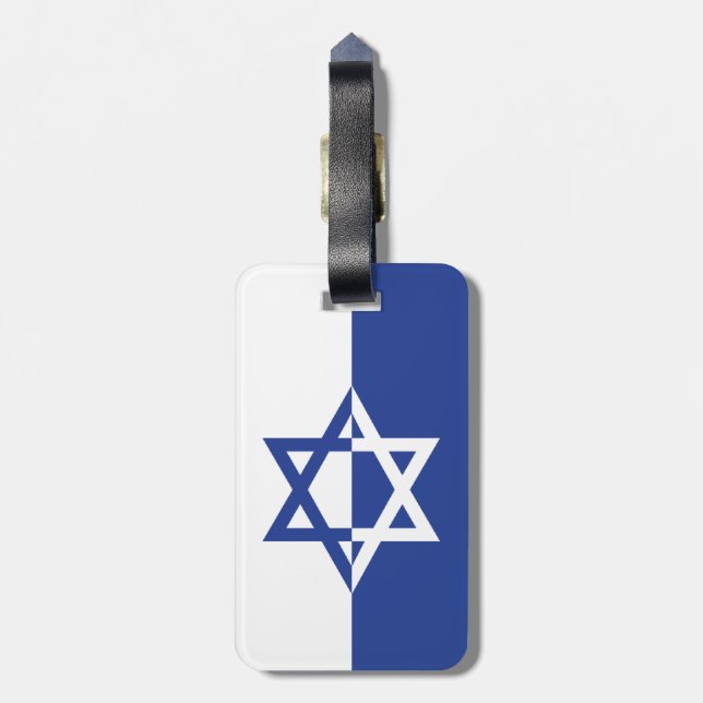 Star von David Bar Mitzvah, blau-weiß, Brauch Gepäckanhänger (Rückseite vertikal)