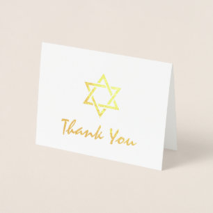 Star von David Bat Bar Mitzvah Danke Gold Folienkarte