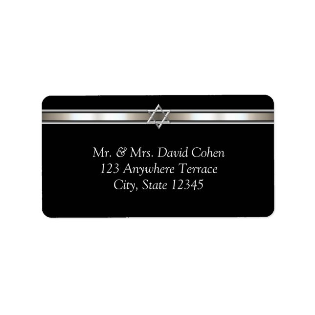 Star von David Black Address Labels Adressaufkleber (Vorne)