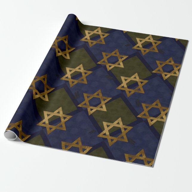 Star von David Blue Geschenkpapier (Ungerollt)