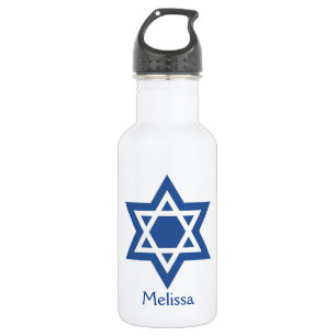 Star von David Blue und White Trinkflasche