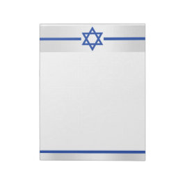 Star von David Blue White Satin Anpassbar Notizblock