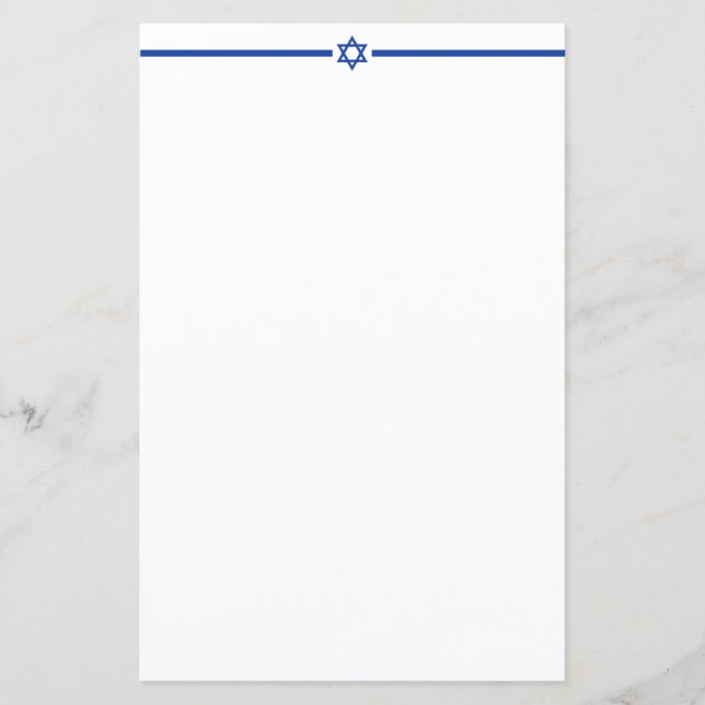 Star von David Blue White Stationery Letterhead (Vorderseite)
