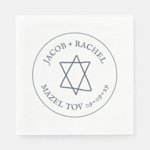 Star von David Custom MAZEL TOV Jüdische Hochzeit Serviette