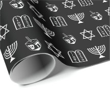 Star von David Dreidel Menorah Torah schwarz Hanuk