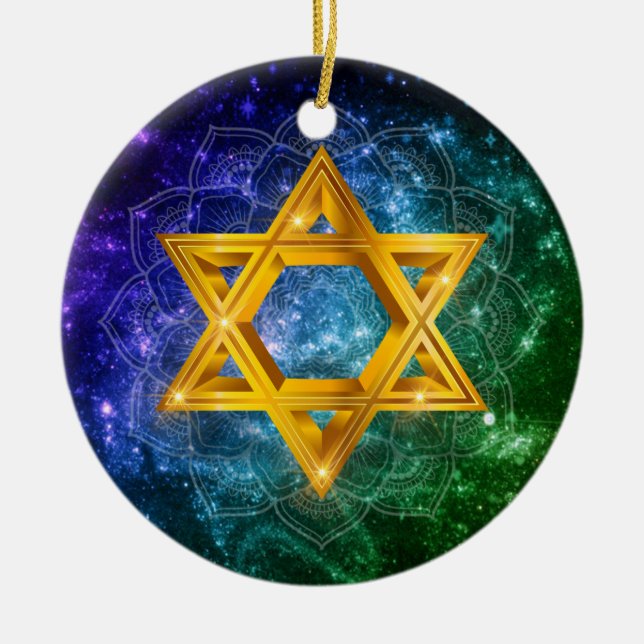 Star von David Galaxy - Magen David Keramik Ornament (Vorne)