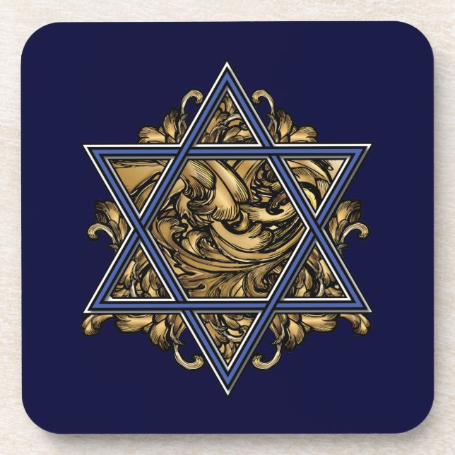 Star von David Gold Getränkeuntersetzer (Vorderseite)
