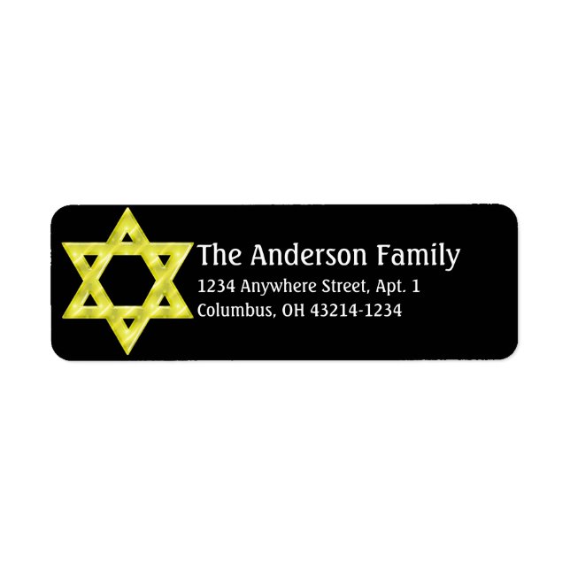 Star von David Hanukkah Address Labels d4 (Vorne)